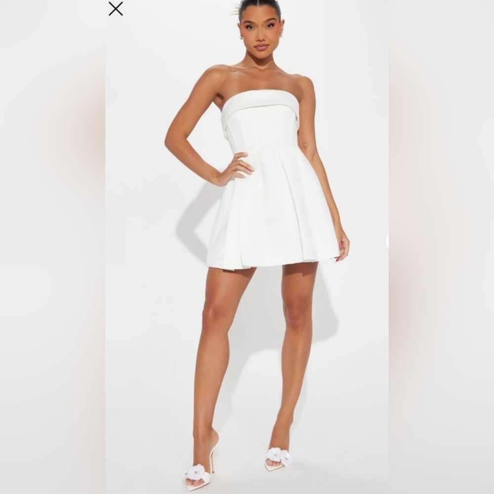 Fashion Nova White Strapless Mini Dress - Picture 1 of 3